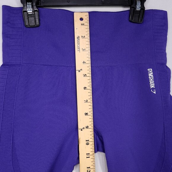 Gymshark Womens Crop Leggings Size Small Purple High Waist Workout Active - Picture 8 of 12